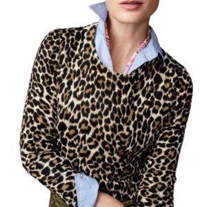 J.Crew 100% Merino Wool Animal Print Sweater